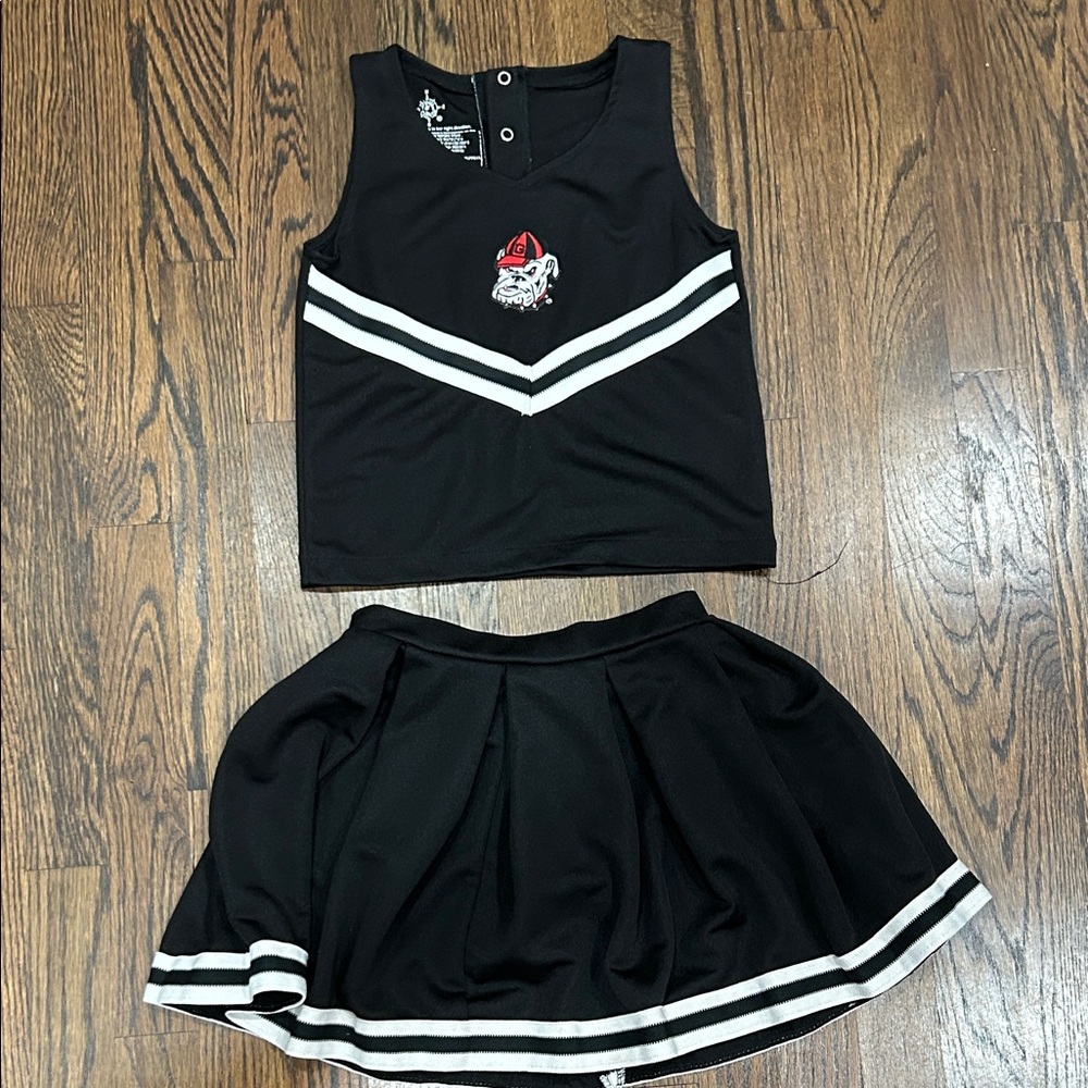 UGA Kids Black Cheerleader Skirt Set